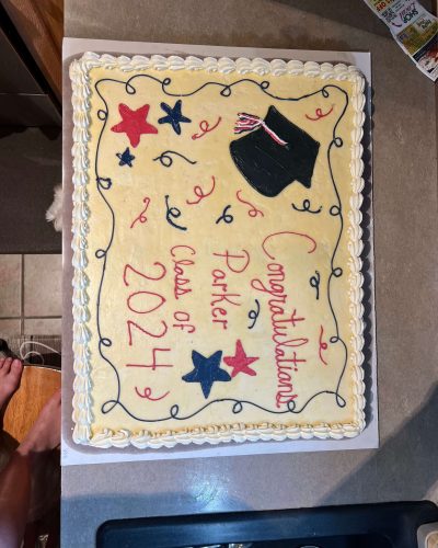Commencement Stars Graduation Sheet Cake