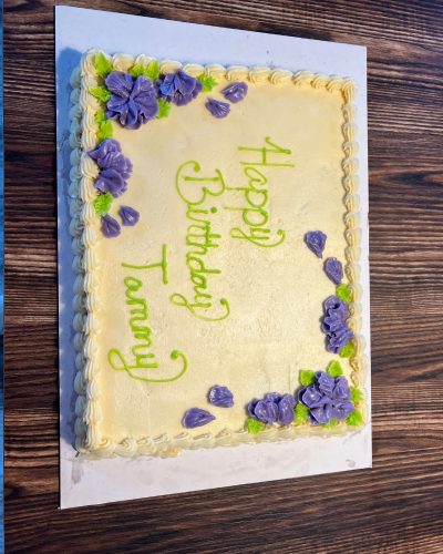 Elegant Lavender Blossom Sheet Cake